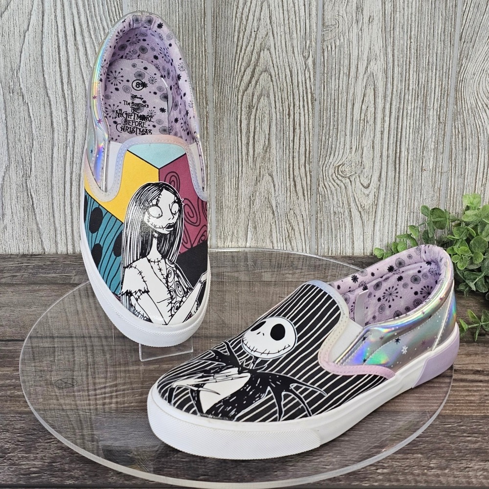 Disney Nightmare Before Christmas Slip On Shoes Jack Sally Women's Size 8